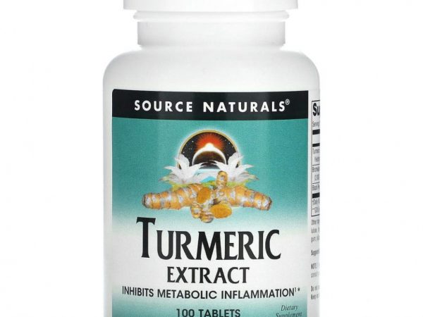 Source Naturals, экстракт куркумы, 100 таблеток