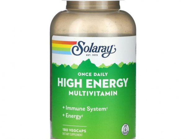 Solaray, Once Daily High Energy, мультивитаминный комплекс, 180 растительных капсул