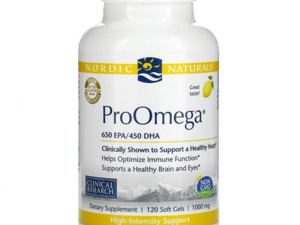 Nordic Naturals, ProOmega, лимон, 1000 мг, 120 мягких таблеток