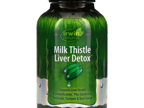 Irwin Naturals, 'Чистка печени расторопшей', пищевая добавка для чистки печени с расторопшей, 60 мягких желатиновых капсул с жидкостью