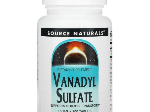 Source Naturals, Ванадила сульфат, 10 мг, 100 таблеток