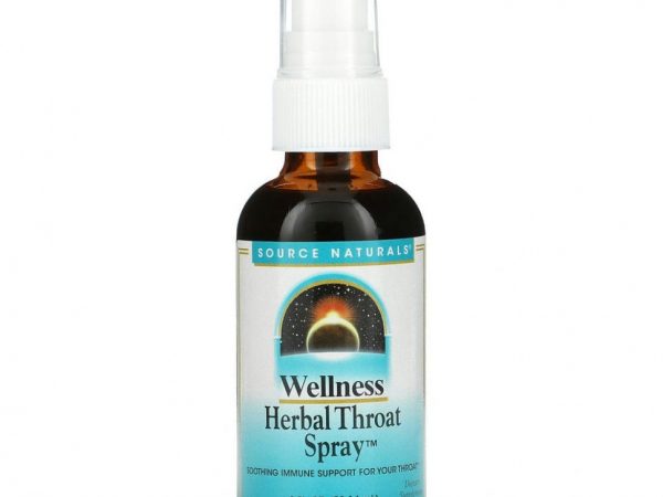 Source Naturals, Wellness, травяной спрей для горла, 2 жидкие унции (59,14 мл)