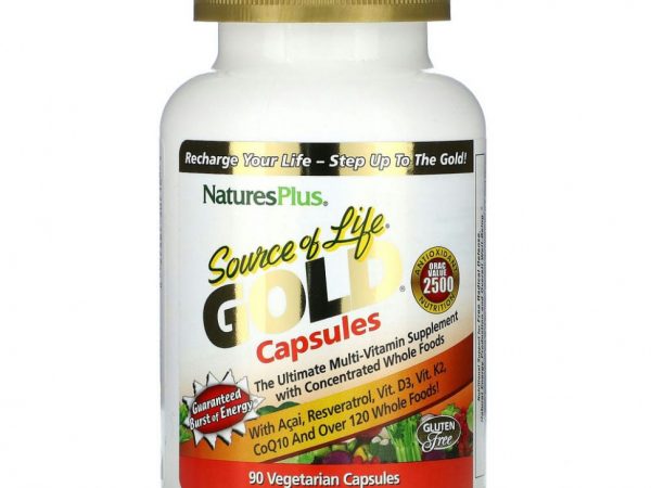 NaturesPlus, Source of Life, Gold Capsules, 90 вегетарианских капсул