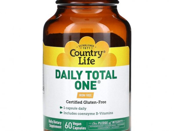 Country Life, Daily Total One, без железа, 60 вегетарианских капсул