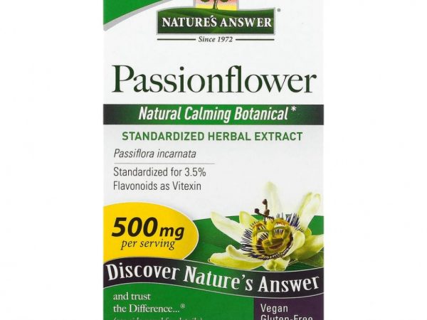 Nature's Answer, пассифлора, 250 мг, 60 вегетарианских капсул