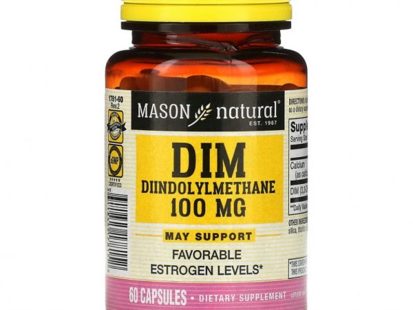 Mason Natural, DIM, дииндолилметан, 100 мг, 60 капсул