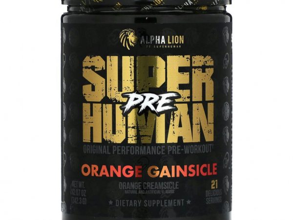 ALPHA LION, SuperHuman Pre, Orange Gainsicle, апельсиновый крем, 342,3 г (12,07 унции)