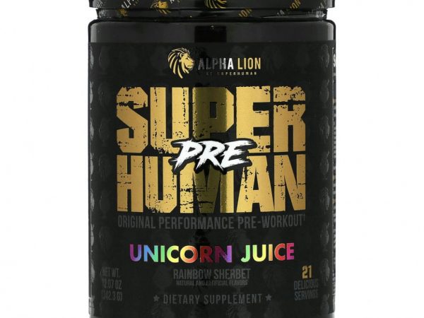 ALPHA LION, SuperHuman Pre, сок единорога, радужный щербет, 342,3 г (12,07 унции)