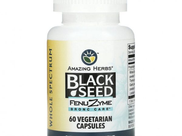 Amazing Herbs, Черное семя, 60 вегетарианских капсул