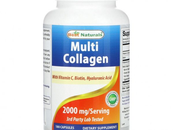 Best Naturals, Мультиколлаген, 666 мг, 180 капсул