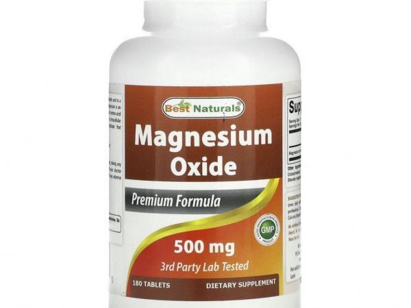 Best Naturals, Оксид магния, 500 мг, 180 таблеток