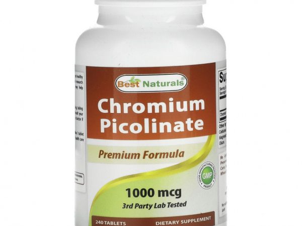 Best Naturals, Пиколинат хрома, 1000 мкг, 240 таблеток