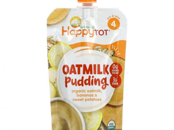 Happy Family Organics, Happy Tot, овсяный пудинг, этап 4, органическое овсяное молоко, бананы и батат, 113 г (4 унции)