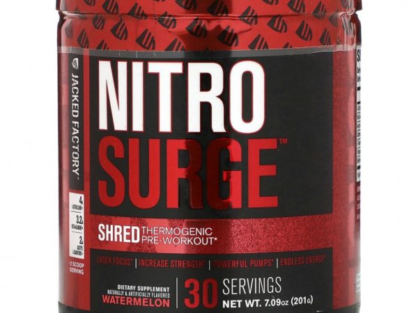 Jacked Factory, Nitro Surge, термогенное измельчение перед тренировкой, арбуз, 201 г (7,09 унции)