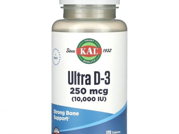 KAL, Ultra D-3, 250 мкг (10 000 МЕ), 120 таблеток