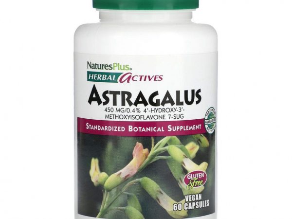 NaturesPlus, Herbal Actives, астрагал, 450 мг, 60 веганских капсул