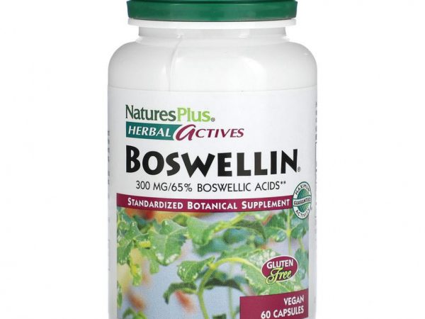 NaturesPlus, Herbal Actives, босвеллин, 300 мг, 60 веганских капсул