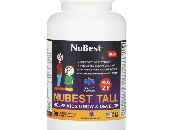 NuBest, Tall, для детей от 2 до 9 лет, с ягодным вкусом, 90 жевательных таблеток