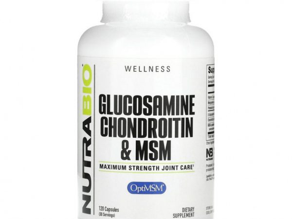 Nutrabio Labs, Глюкозамин, хондроитин и МСМ, 120 капсул