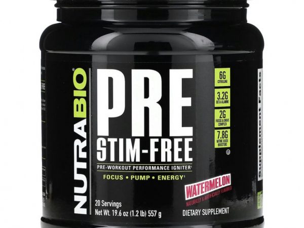 Nutrabio Labs, Pre-Workout Performance Igniter, без стимуляторов, с арбузом, 557 г (1,2 фунта)