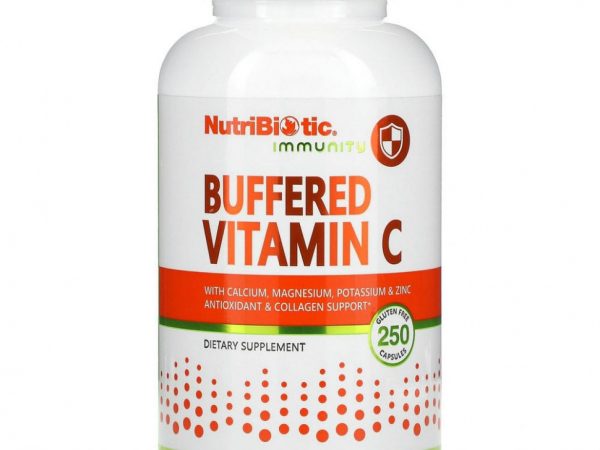 NutriBiotic, Immunity, буферизованный витамин C, 250 капсул без глютена