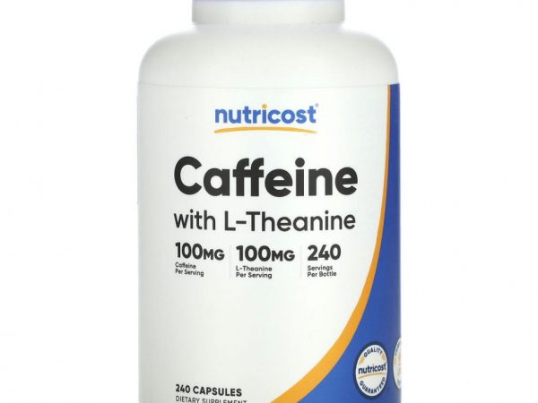Nutricost, Кофеин с L-теанином, 240 капсул