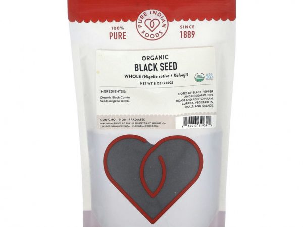 Pure Indian Foods, Органические цельные черные семена, 226 г (8 унций)