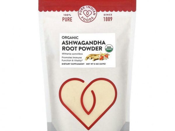 Pure Indian Foods, Органический порошок из корня ашваганды, 227 г (8 унций)