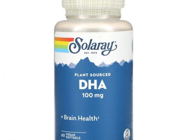 Solaray, DHA, Plant Sourced, 100 mg, 60 Vegan Softgels