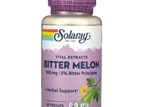 Solaray, Vital Extracts, горькая дыня, 500 мг, 60 растительных капсул