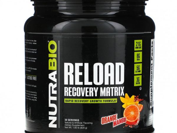 NutraBio Labs, Reload Recovery Matrix, Orange Mango, 1.84 lb (831 g)