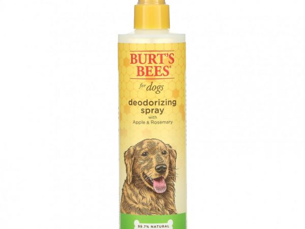 Burt's Bees, Дезодорирующий спрей для собак с яблоком и розмарином, 10 жидких унций (296 мл)