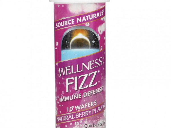 Source Naturals, Иммуностимулирующее средство Wellness Fizz, со вкусом натуральных ягод, 10 пластинок