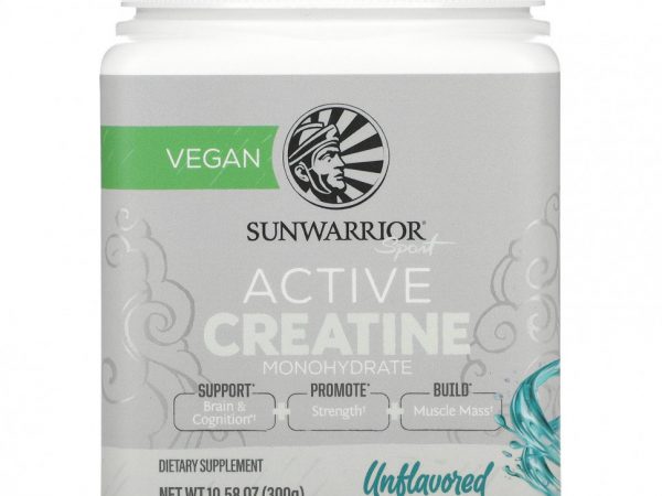 Sunwarrior, Sport, активный моногидрат креатина, с нейтральным вкусом, 300 г (10,58 жидк. унции)