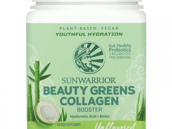 Sunwarrior, Beauty Greens Collagen Booster, без добавок, 300 г (10,6 унции)