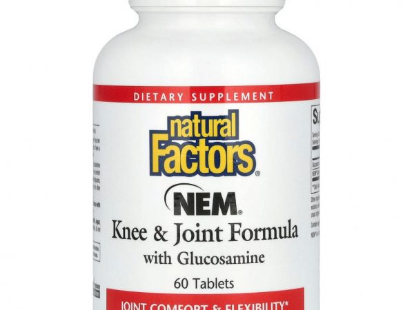 Natural Factors, NEM Формула для коленей и суставов с глюкозамином, 60 таблеток
