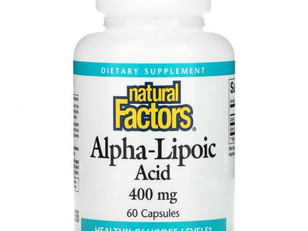 Natural Factors, Альфа-липоевая кислота, 400 мг, 60 капсул