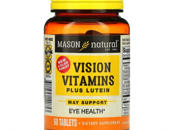 Mason Natural, Витамины для зрения с лютеином, 60 таблеток