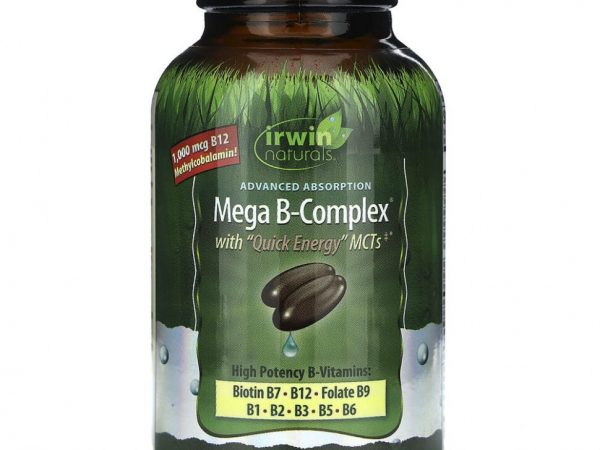 Irwin Naturals, Mega B Complex с СЦТ Quick Energy, 60 мягких желатиновых капсул с жидкостью