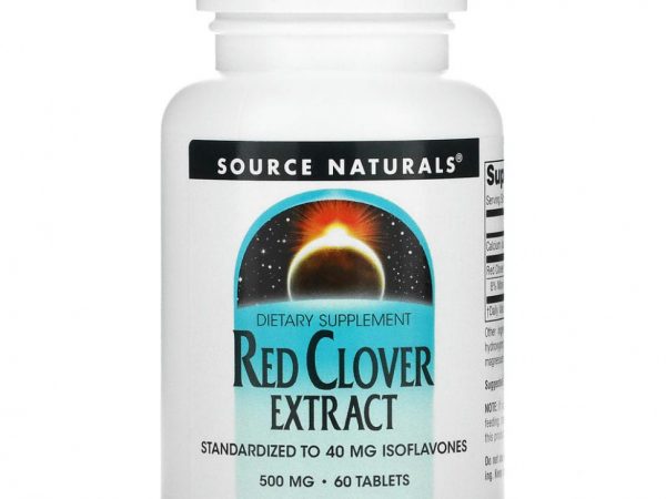 Source Naturals, экстракт красного клевера, 500 мг, 60 таблеток