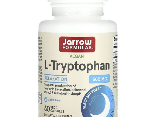 Jarrow Formulas, L-триптофан, 500 мг, 60 растительных капсул