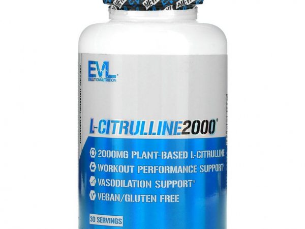 EVLution Nutrition, L-Citrulline2000, 667 мг, 90 растительных капсул