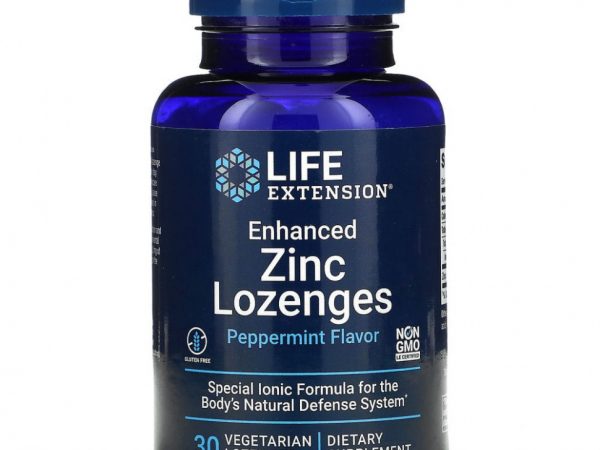 Life Extension, Улучшенные леденцы с цинком, мята перечная, 30 вегетарианских леденцов