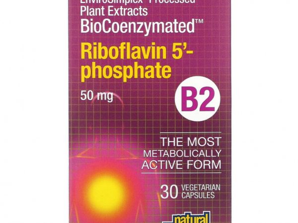 Natural Factors, BioCoenzymated, B2, рибофлавин 5'-фосфат, 50 мг, 30 вегетарианских капсул