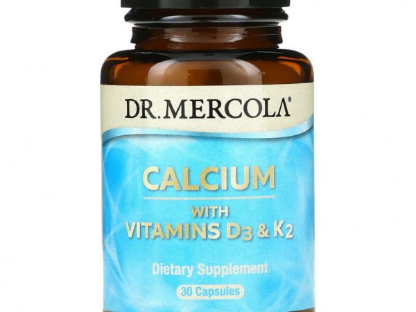 Dr. Mercola, Кальций с витаминами D3 & K2, 30 капсул