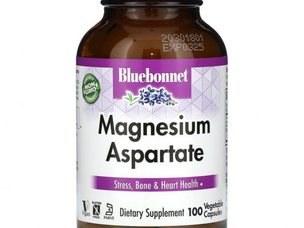 Bluebonnet Nutrition, Аспартат магния, 100 растительных капсул