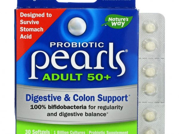 Enzymatic Therapy, Пробиотик Pearls для взрослых 50+, 30 капсул