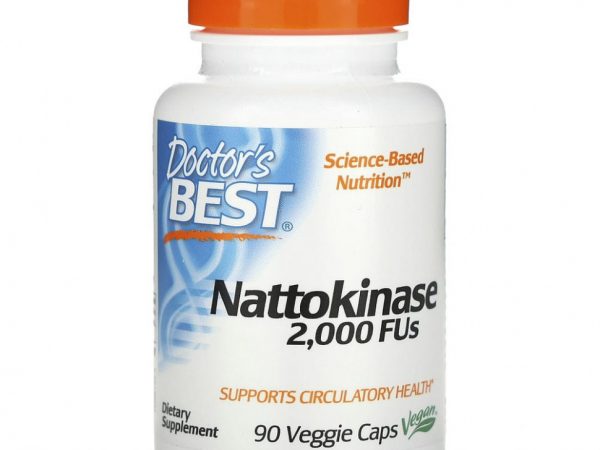 Doctor's Best, наттокиназа, 2000 FU, 90 вегетарианских капсул
