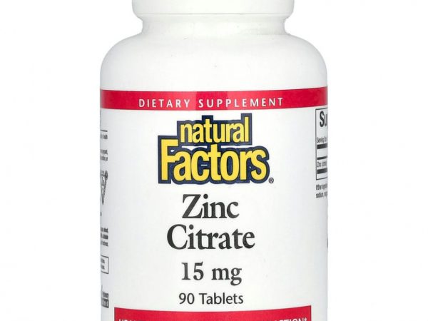 Natural Factors, цитрат цинка, 15 мг, 90 таблеток