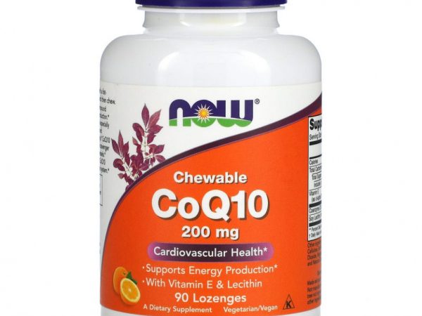 NOW Foods, жевательный коэнзим Q10, 200 мг, 90 пастилок